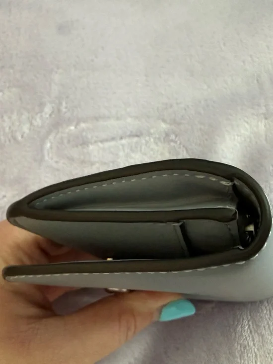 COACH grey blue slim card case EUC - Picture 5 of 5